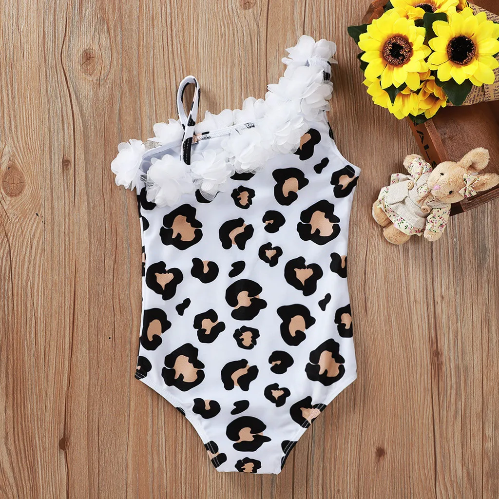 Слитный купальник для маленьких девочек комплект плавания бикини с цветами