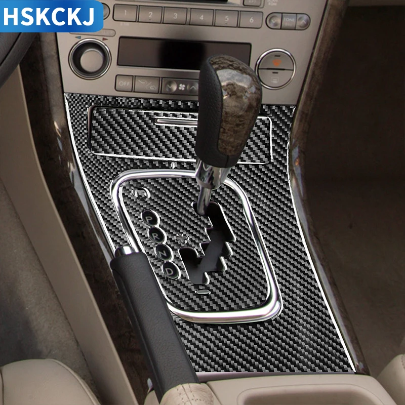 

Для Subaru Legacy Outback 2005-2009 углеродное волокно Автоматическая переключатель передач Панель наклейки полоса крышка автомобиля коробка передач Па...