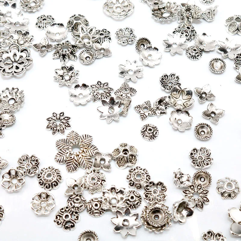 Металлические бусины в винтажном стиле большие шапочка с цветком бусинами для