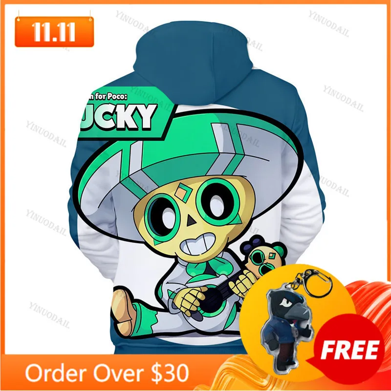 

MAX Cartoon Tops Teen Clothes POCO Shelly 8 To 19 Years Kids Sweatshirt Shooter Game 3D Printed Hoodie Boys Girls