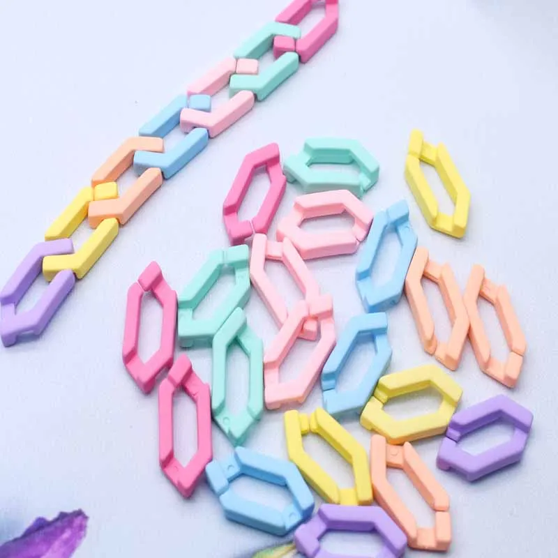 

31*14mm Acrylic Hand Paint Multi Color Twisted Assembled Parts Beads For Frosted Resin Pendant Necklace Jewelry Accessories