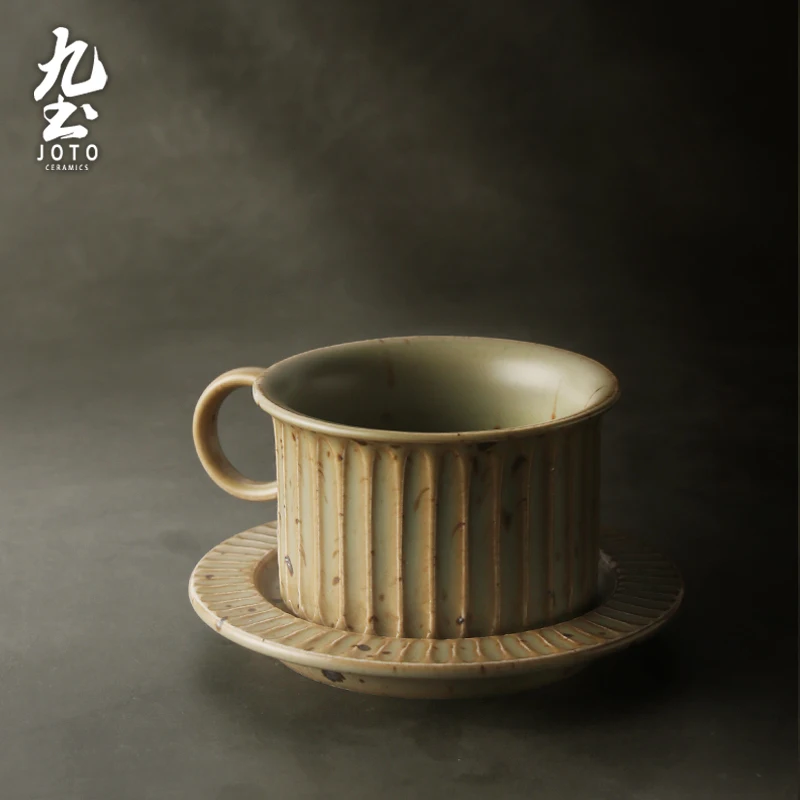 Кофейная чашка и блюдце в стиле ретро керамическая портативная японская