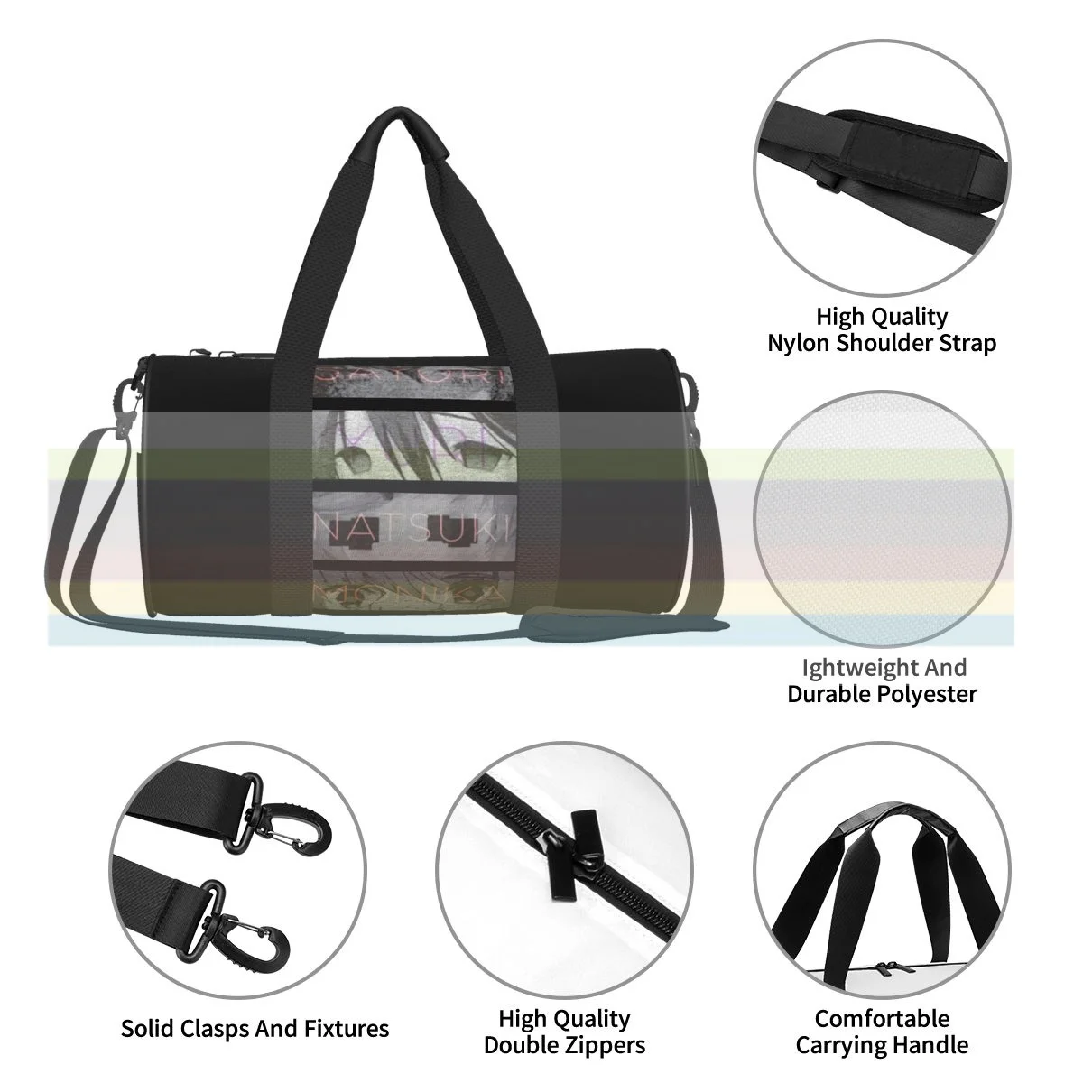 

Doki Doki Literature Club DDLC universal travel sports fitness shoulder bag. Nylon portable outdoor sports bag.