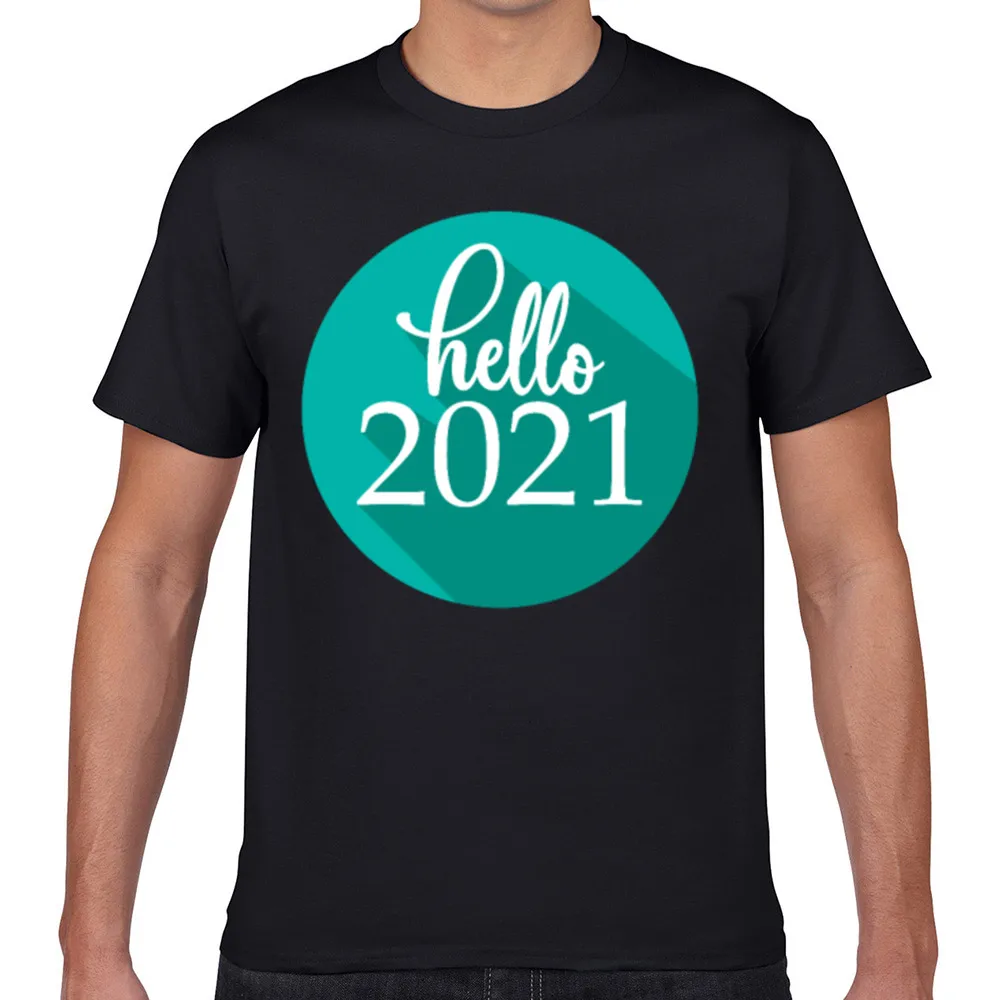 

Tops T Shirt Men hello 2021 Design Black Geek Custom Male Tshirt fa004