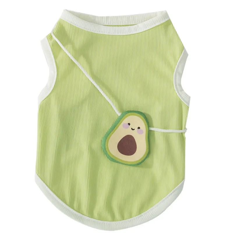 Одежда для домашних животных тонкий и дышащий зеленый жилет ранец с авокадо на
