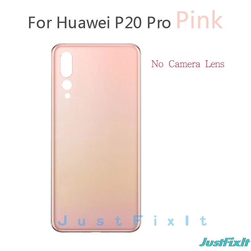 Pink No Lens Для huawei P20 Pro Задняя стеклянная крышка батареи задняя дверь Корпус чехол панель для huawei P20 Pro Задняя стеклянная крышка с объективом камеры - Цвет: Pink No Lens