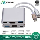 Переходник USB 3,1HDMI 3 в 1, Usb 3,0Type-C, Алюминиевый, для Apple Macbook