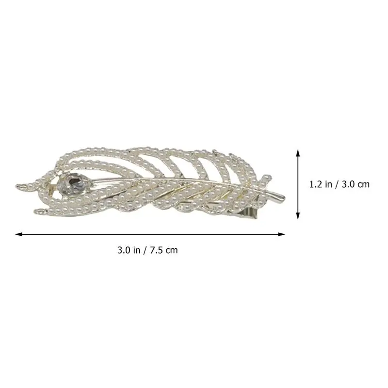 

3Pcs Pearl Hair Clip Leaf Design Side Hair Clamp Hair Styling Clip Girl Headdres