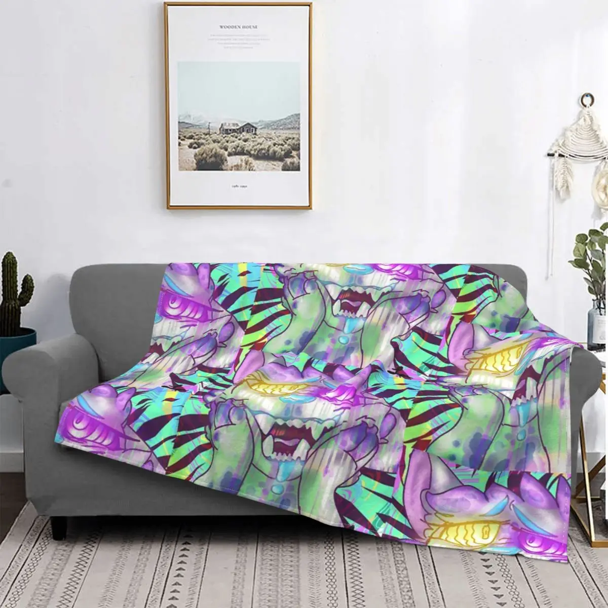 

Perrrfect-Manta a cuadros para cama, manta de felpa de Anime, a cuadros, para verano