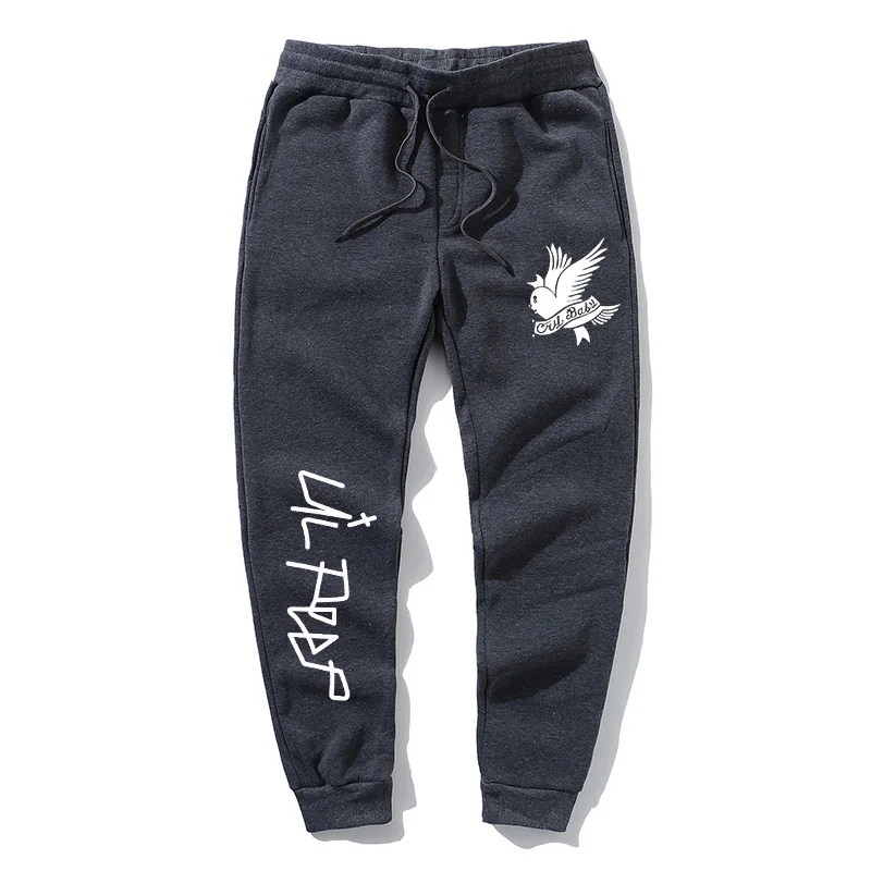 Brand cotton casual pants hip-hop street clothing lil.peep letter print trousers men and women jogger oversized sports | Мужская одежда