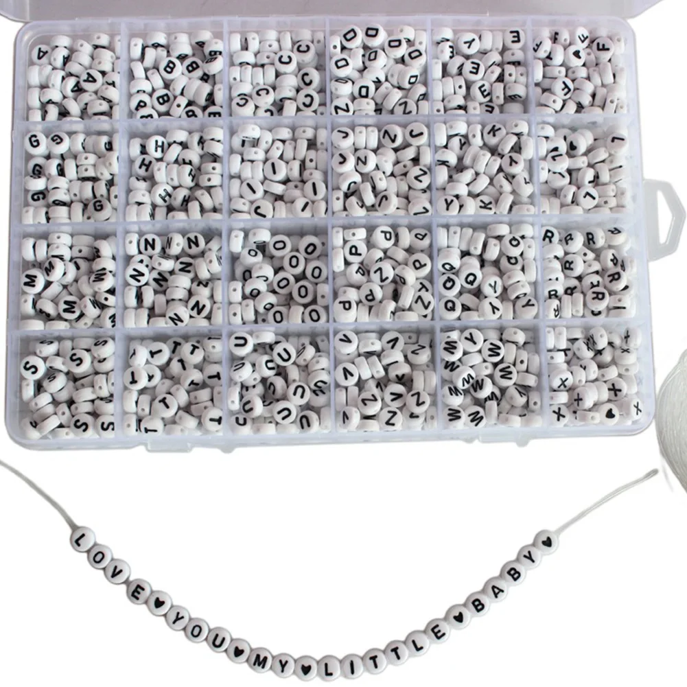 

Разнообразные подарочные ожерелья с алфавитом, буквы из акрила, браслет «сделай сам», круглые ювелирные изделия, набор из ниток и квадратны...