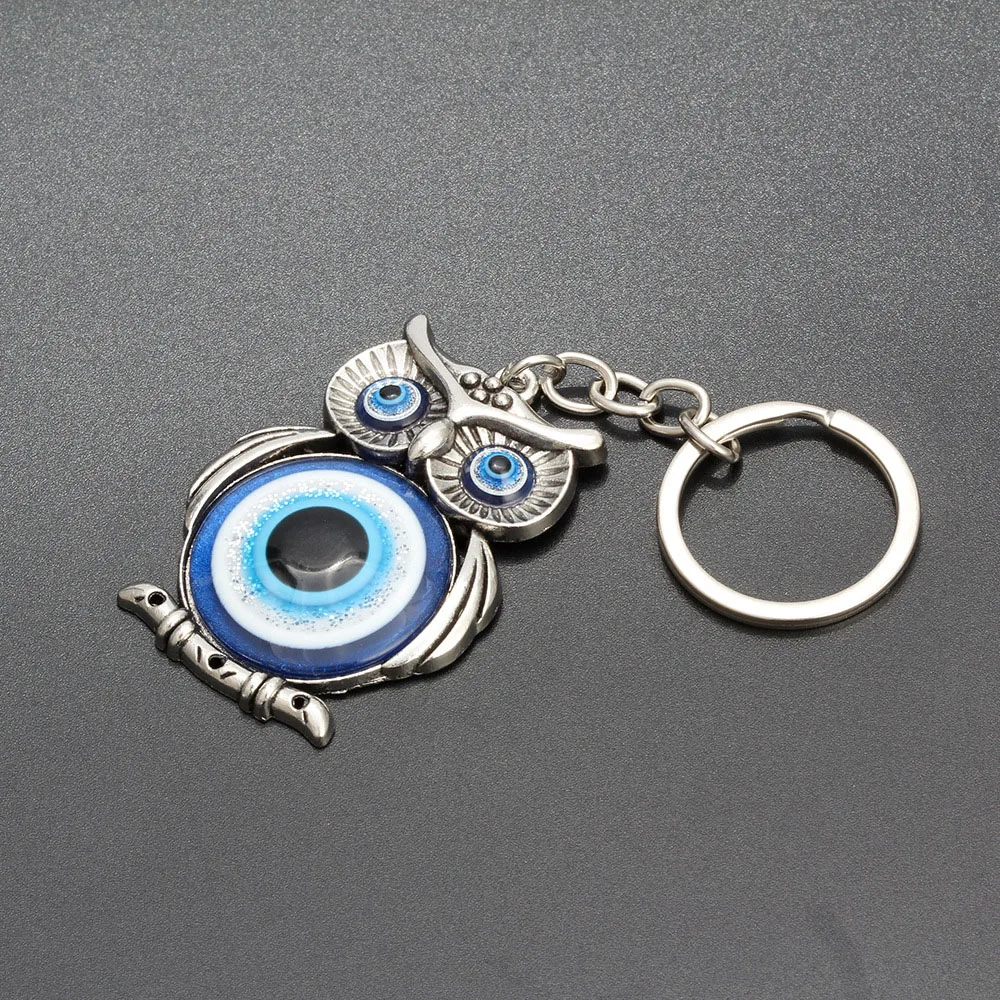 Брелок для ключей от автомобиля с подвеской голубой глаз изящная цепочка защиты