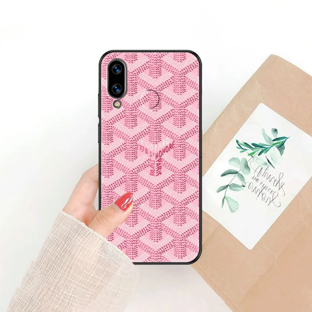 

Luxury Brand Goyards Phone case For Huawei Honor 6 7 8 9 10 10i 20 A C X Lite Pro Play black tpu waterproof luxury bumper pretty