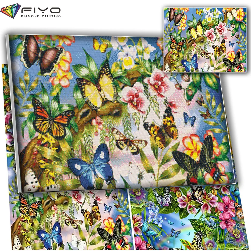 Алмазная живопись 5D &quotсделай сам&quot цветок бабочка полная мозаика вышивка