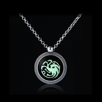 geometric circle luminous animal retro dragon shield pendant necklace love woman mother girl gift wedding blessing jewelry