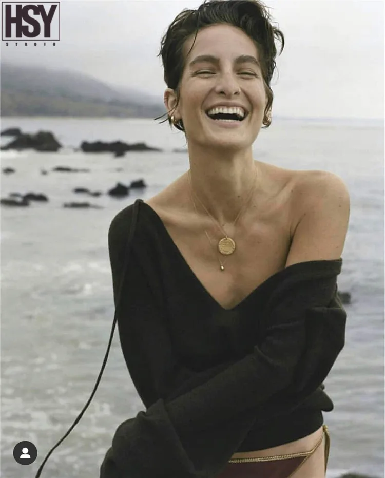 【HSY】2019 Осень Зима Новый женский длинный рукав круглый вырез свободный