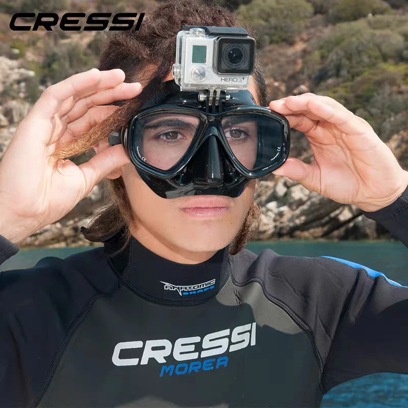 Экшн-маска для подводного плавания Cressi с креплением камеры Go Pro закаленное стекло