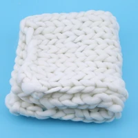high quality hand woven wool crochet baby blanket newborn photography props thick woven blanket baby blanket supplies