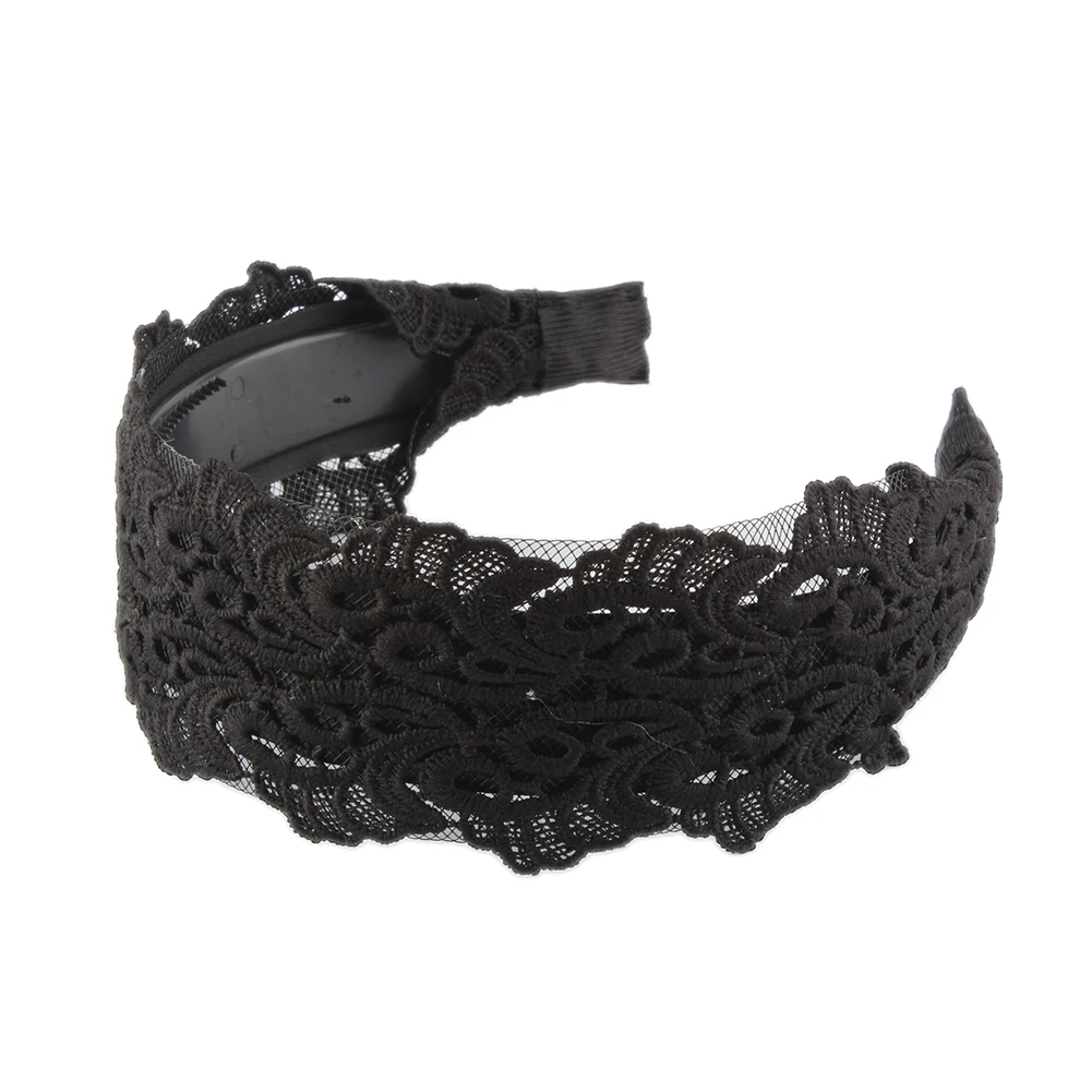 

Womens Wide Headband Lace Hair Hoop Bride Hairband Headwraps Hair Accessories for Girls Embroidery Headband