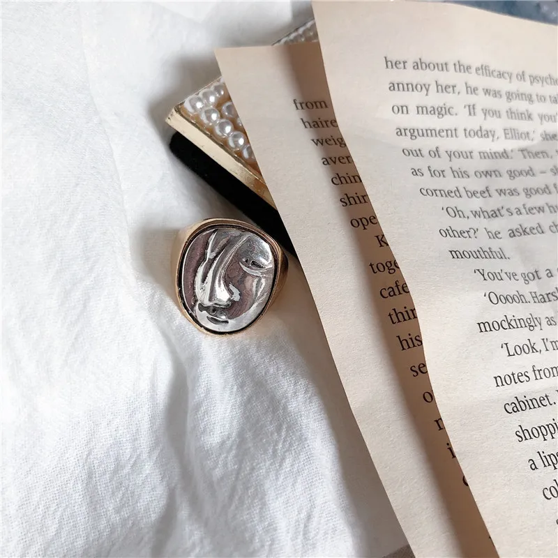 Большое Круглое кольцо в винтажном стиле для женщин и девушек изящные перстни с