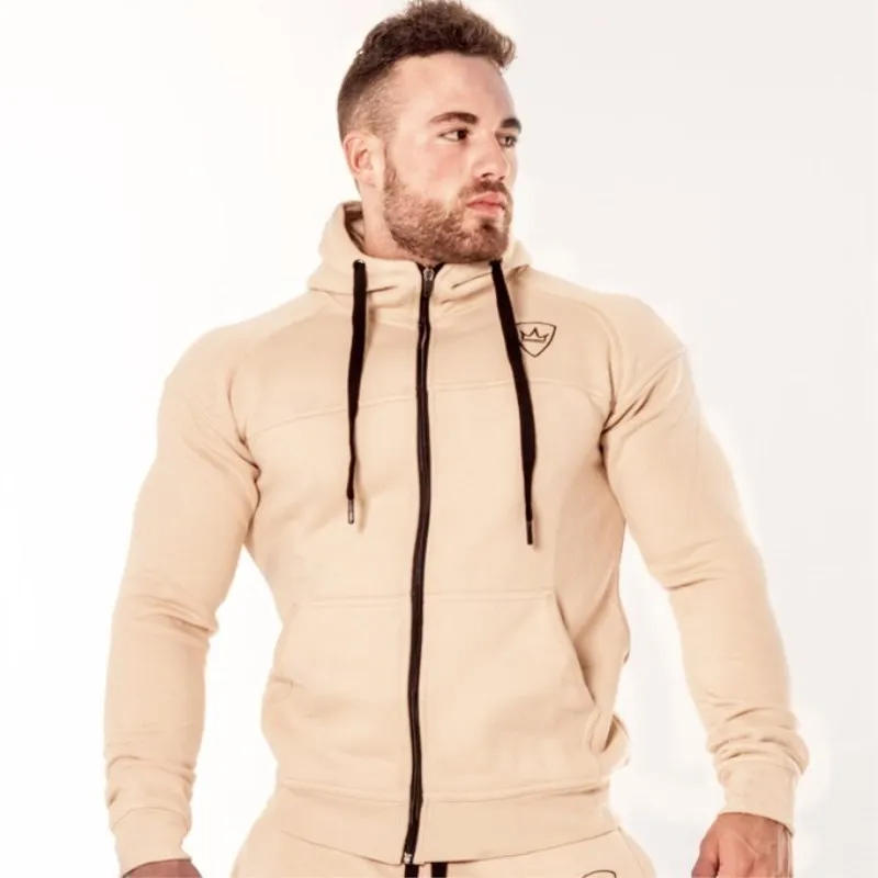 Мужские спортивные толстовки для фитнеса с длинным рукавом на весну и осень