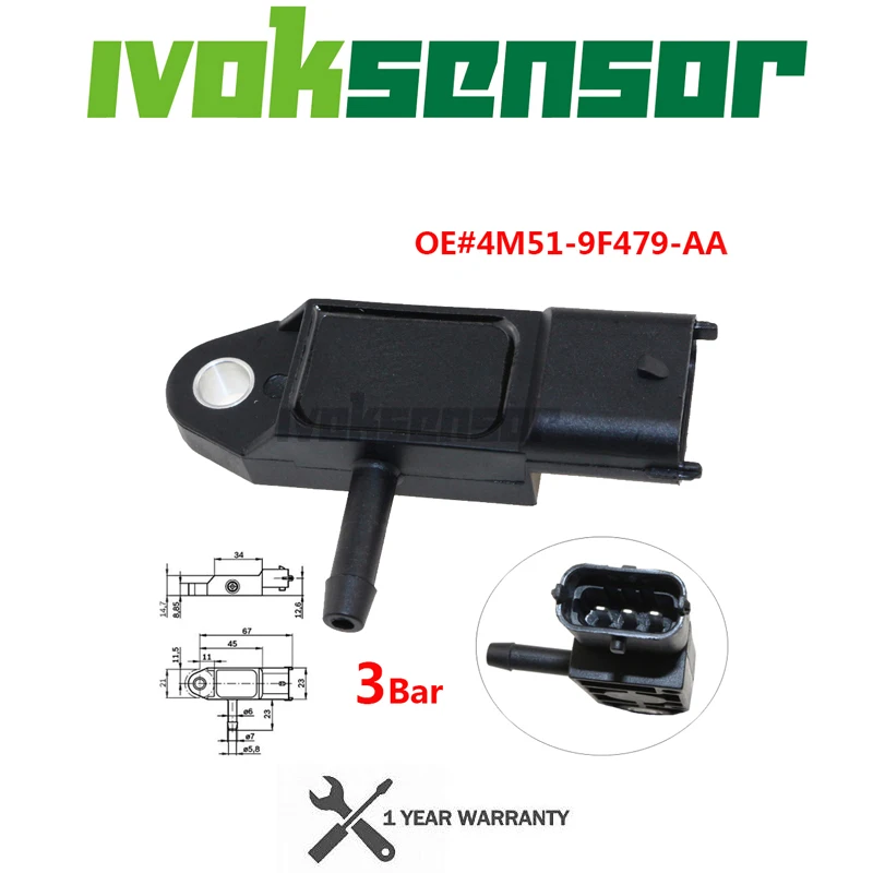 Датчик впускного воздушного коллектора 3Bar для Ford C-MAX Focus II Galaxy Mondeo IV S-MAX 1 8 TDCi 0261230120
