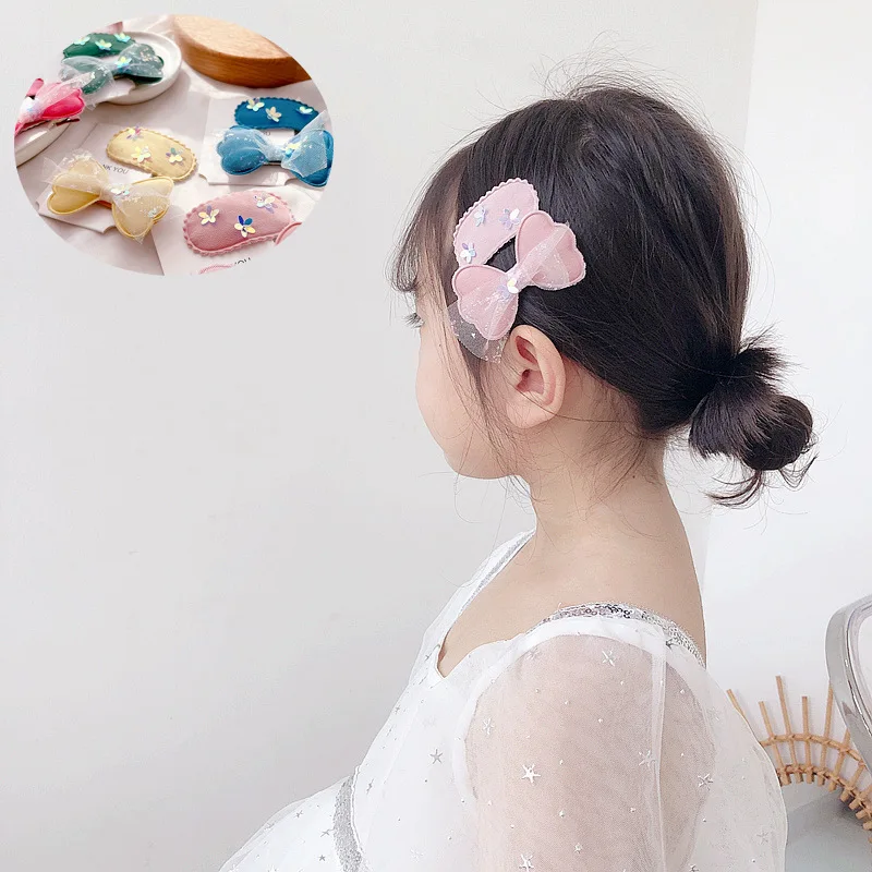 

Mesh Bow Hair Pins Baby Girls Hair Accessories Set Children Kids Hair Grips Hair Clips Cute Flowers Hair Clips Hairpin Barrettes