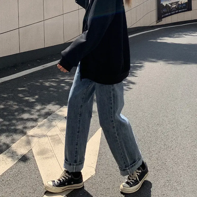 

Baggy Jeans Women Spring Fall Denim Trousers Fashion Loose Retro Chic Ulzzang Harajuku High Street Vintage Casual Solid Simple