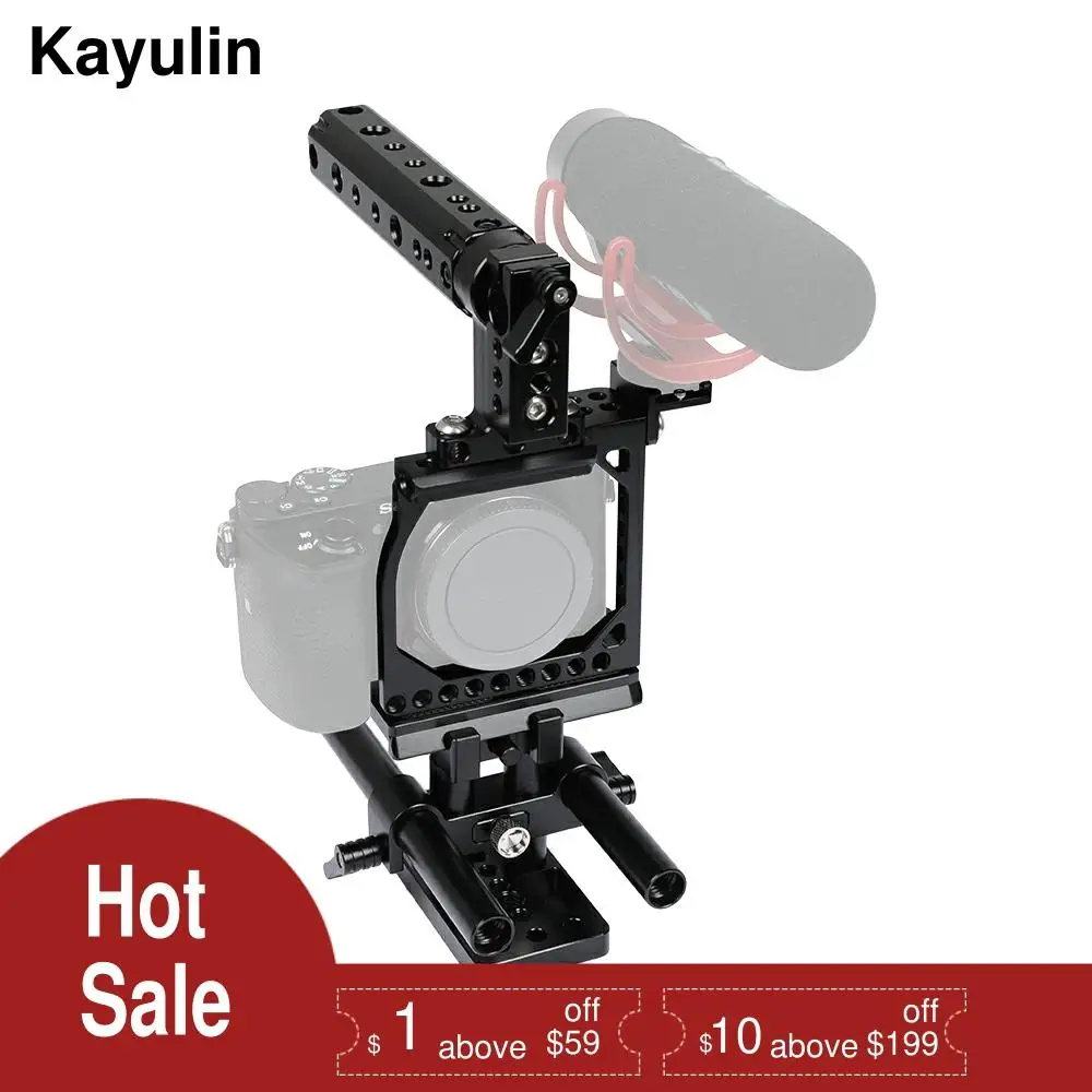 Kayulin штатив для камеры с Manfrotto QR пластиной и 15 мм двойным стержнем Sony A6600 A6500 A6400 A6300