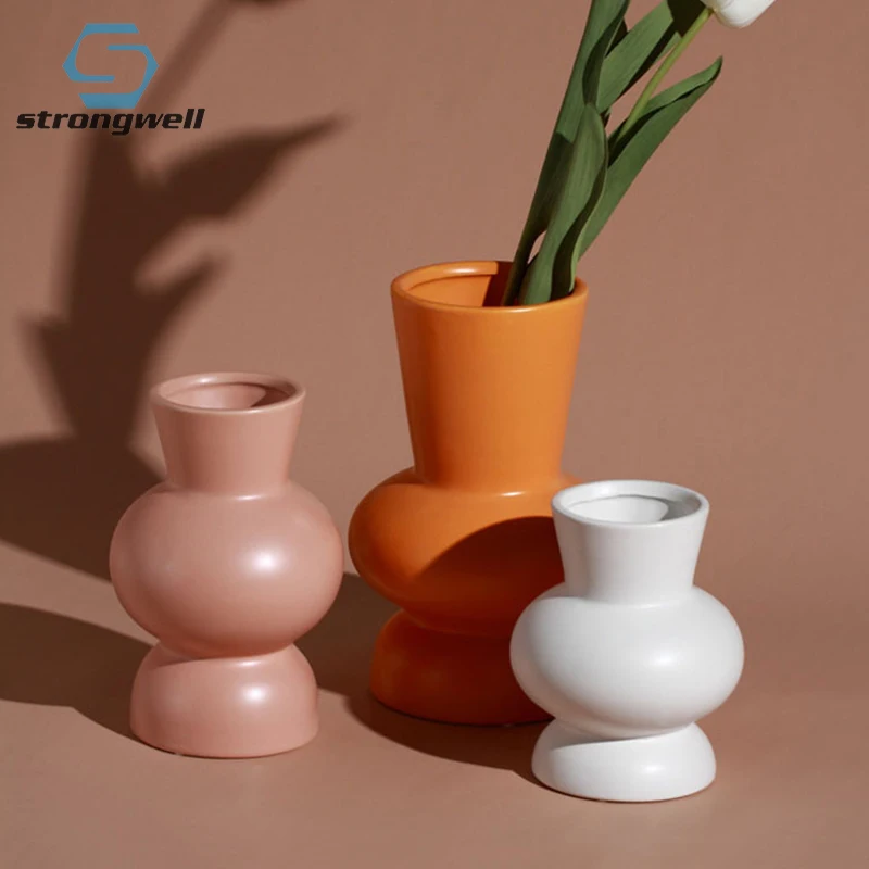 

Strongwell Home Decoration Accessories Ceramic Vase Desktop Display Hydroponics Simplicity Art Vases Flower Arrangement Gifts
