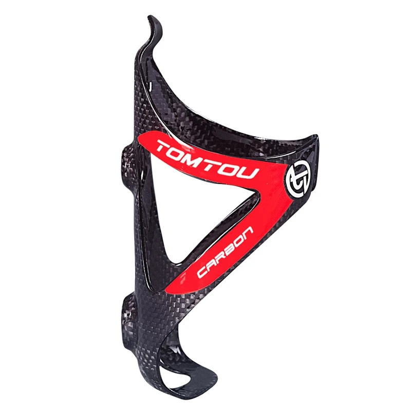 

TOMTOU Full 3K Carbon Water Bottle Cages Red Bicycle Water Bottle Holder Cage Super Light Applicable Mountain Bike Road Bike