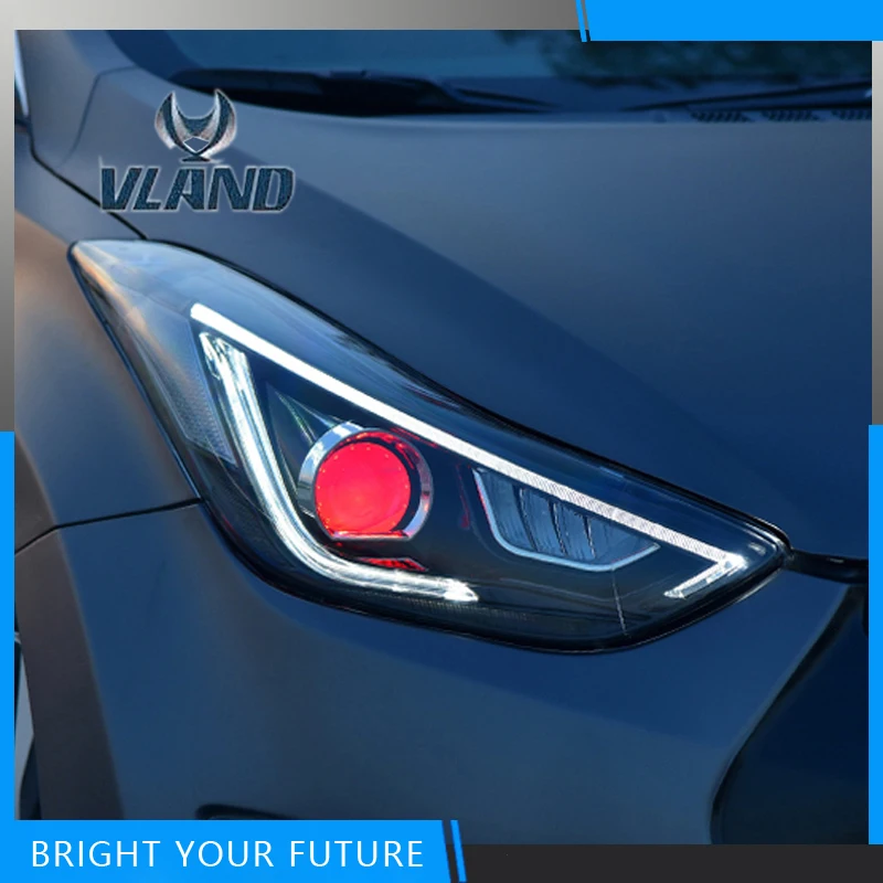 Автомобильный Стайлинг для Hyundai Elantra 2012 2013 2014 2015 2016 фары в сборе передние
