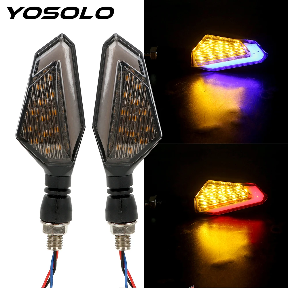 YOSOLO 2 шт./компл. мотоцикл светодиодный указатели поворота DC 12V спереди и сзади