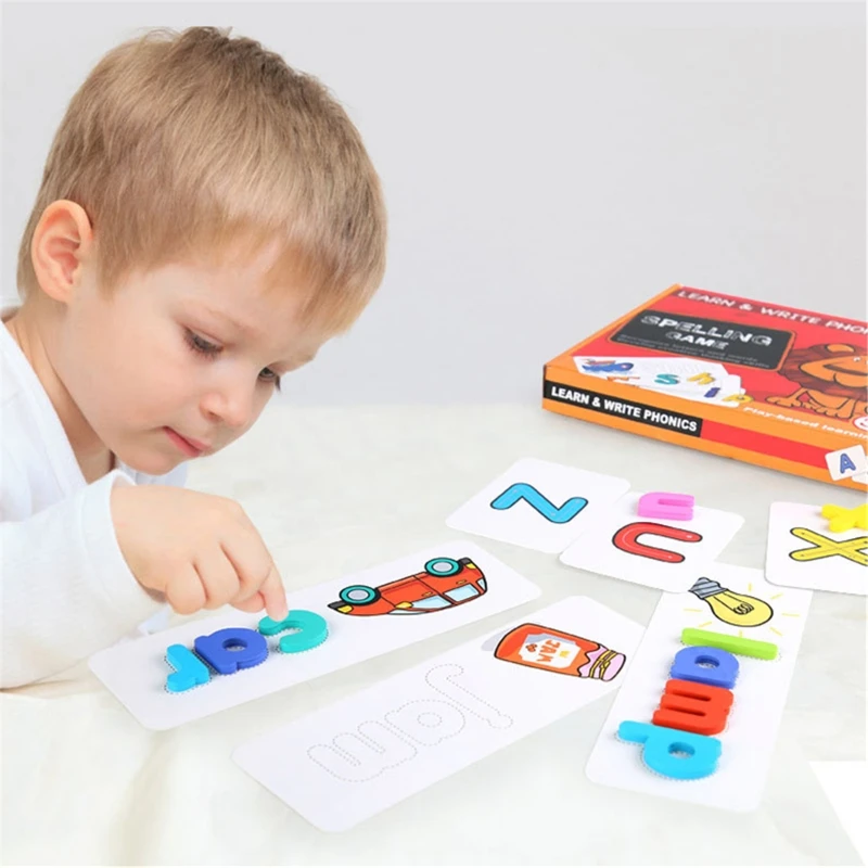 

Matching Letter Game,Letter Spelling and Reading Memory Game for Preschool Kindergarten Letter Writing and Matching Game