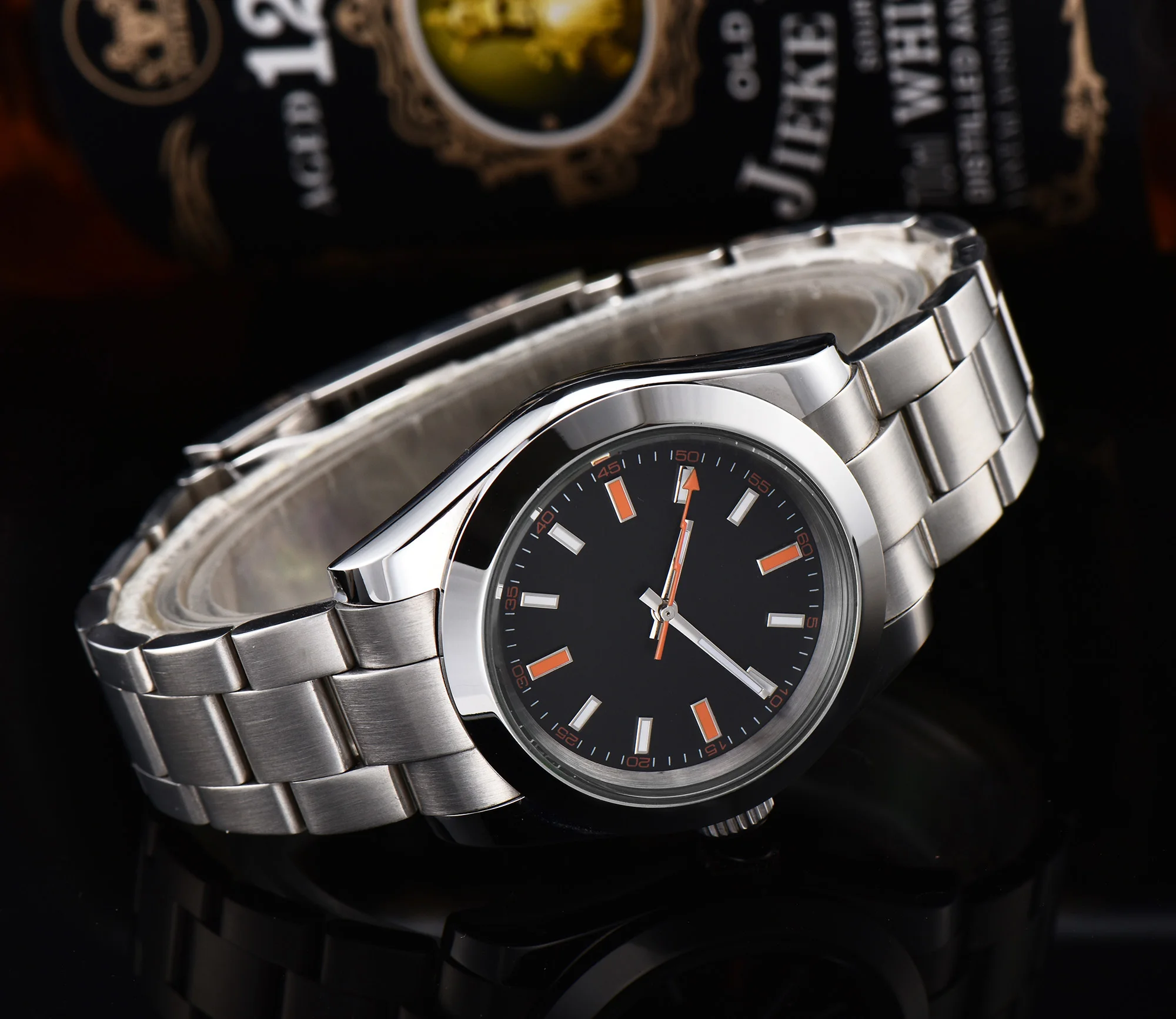 Мужские автоматические механические часы светящиеся водонепроницаемые из