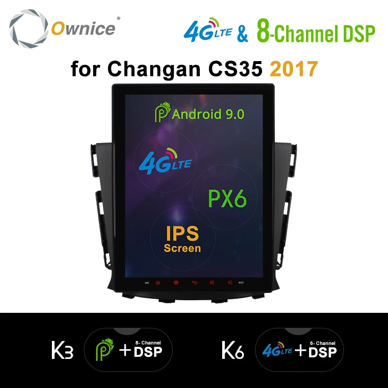 Ownice вертикальный 9 7 &quotPX6 Android 0 Восьмиядерный автомобильный DVD GPS плеер для Changan CS35