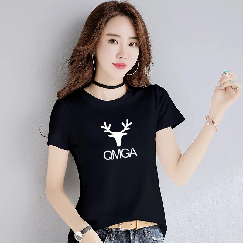 

Fashion Logo Printing multi T Shirts Women's Short Sleeve Fashion 100% cotton Female T-Shirts