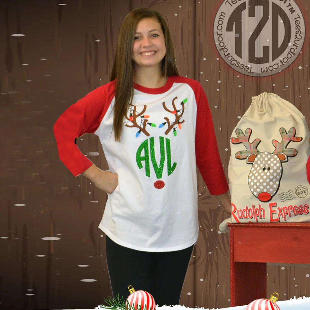 Рождественская женская футболка повседневный принт с рождественским лосем