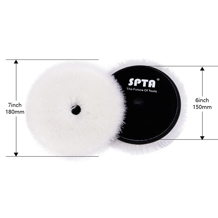 1pc 7inch Wool Pad SPTA " 7" скошенный край полировальный диск из микрофибры быстрая отделка колодки авто воск полировка колодки для DA/RO автомобиля полировщик - Цвет: 1pc 7inch Wool Pad