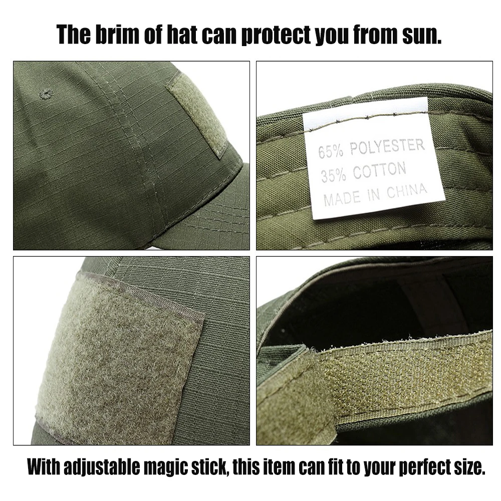 Регулируемая бейсболка Военная летняя Солнцезащитная шляпа камуфляжная военная