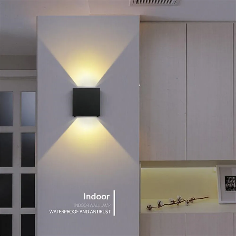 Регулируемый 6 Вт 12 светодиодный настенный светильник IP65 водонепроницаемый