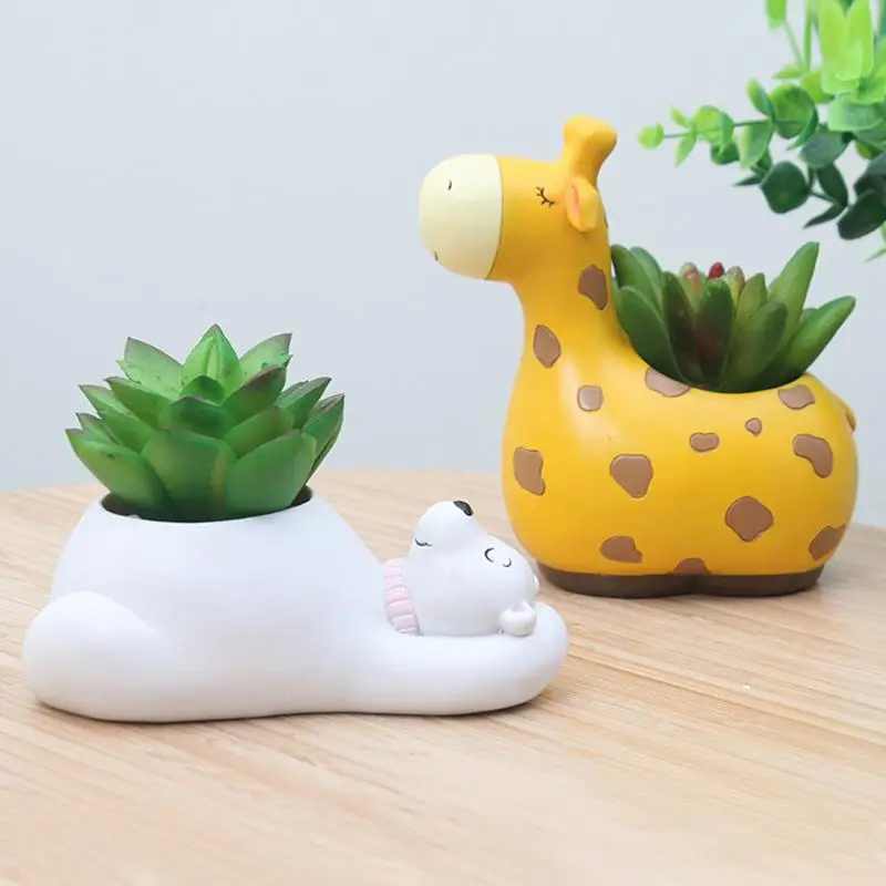 HobbyLane Lovely Panda Shaped Succulent Plants Container Small Natural Cartoon Flowerpot as Ornaments | Дом и сад