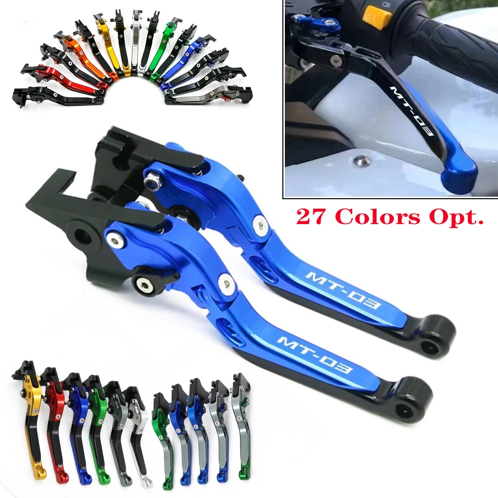 For Yamaha MT-03 MT03 MT 03 2018-2022 Motorcycle Accessories CNC Folding Extendable Brake Clutch Levers Handlebar Hand Grip