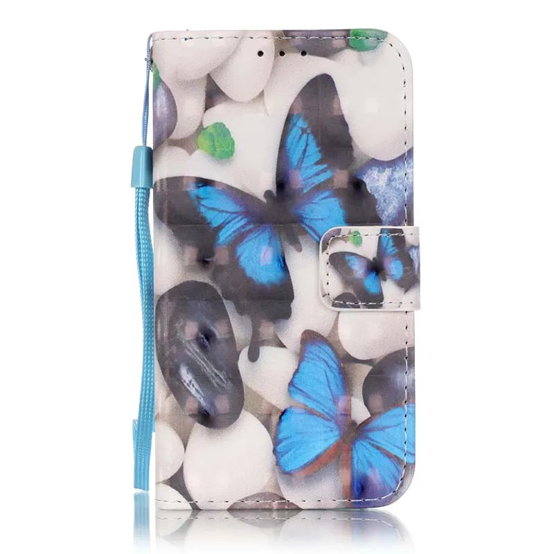 Blue Butterfly Чехол-бумажник чехол для samsung Galaxy Core Grand Prime G360 G530 G532 J3 J5 SM-J510F S4 S5 S6 Edge Plus S7 крышка подставкой Coque C21 - Цвет: Blue Butterfly