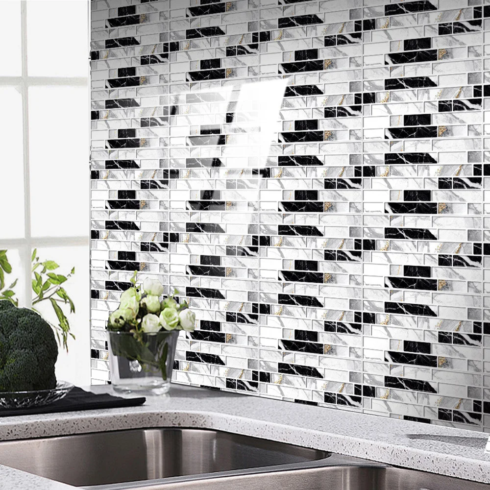 modern kitchen stickers waterproof oilproof classic marble pattern wall stickers protect desktop one piece self adhesive new free global shipping