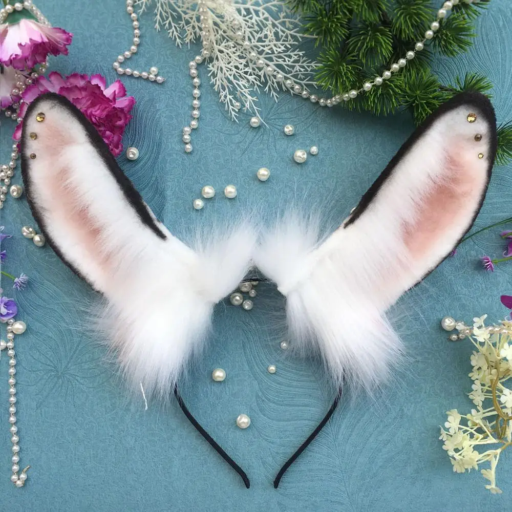 

Fantasy Rabbit KC Hair Hoop Cosplay Handwork Simulation Animal Bunny FOX Ears Headband Cute Plush Kemonomimi Anime Lolita Props