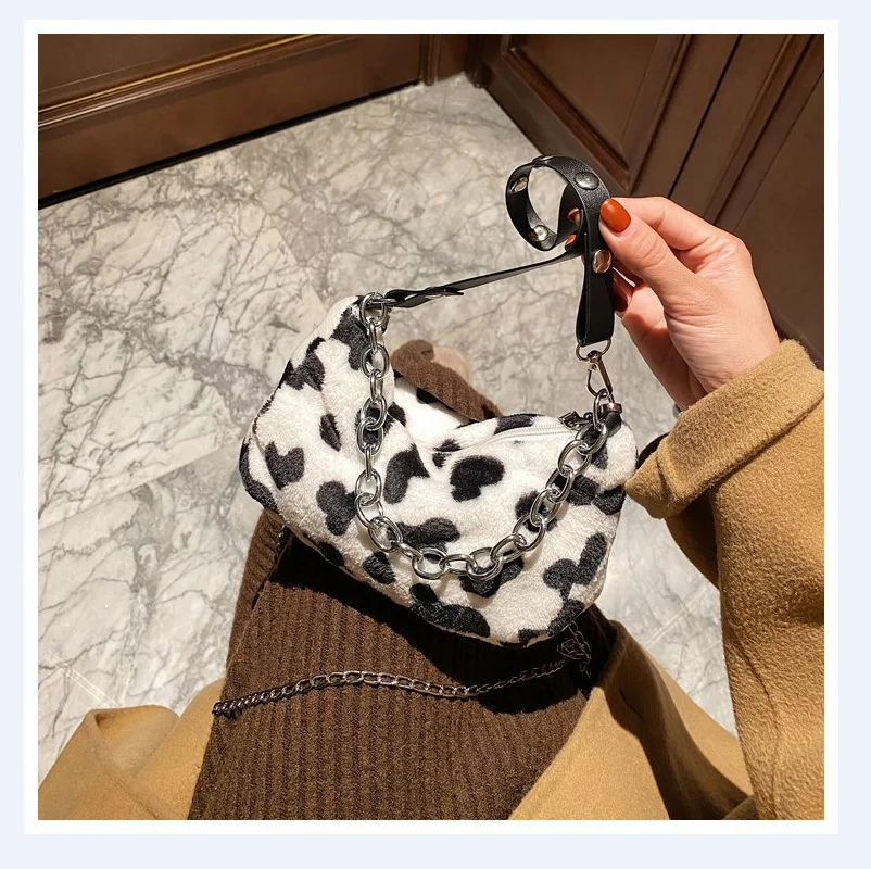 

Cow Dots Women Shoulder Handbags Classic Texture Delicate Creative Chic Ladies Hobos Totes Female Messenger Bags Purse