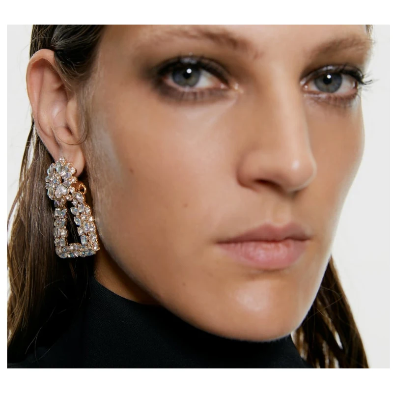 

FASHIONSNOOPS New Crystal ZA Dangle Earrings Jewelry Boho Women Girl Wedding Gifts Party Statement Pearl Earrings Accessories