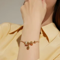 chain rhinestone alloy women bracelets on hand bangles jewelry korean fashion girls female popular now new 2021 vintage classic