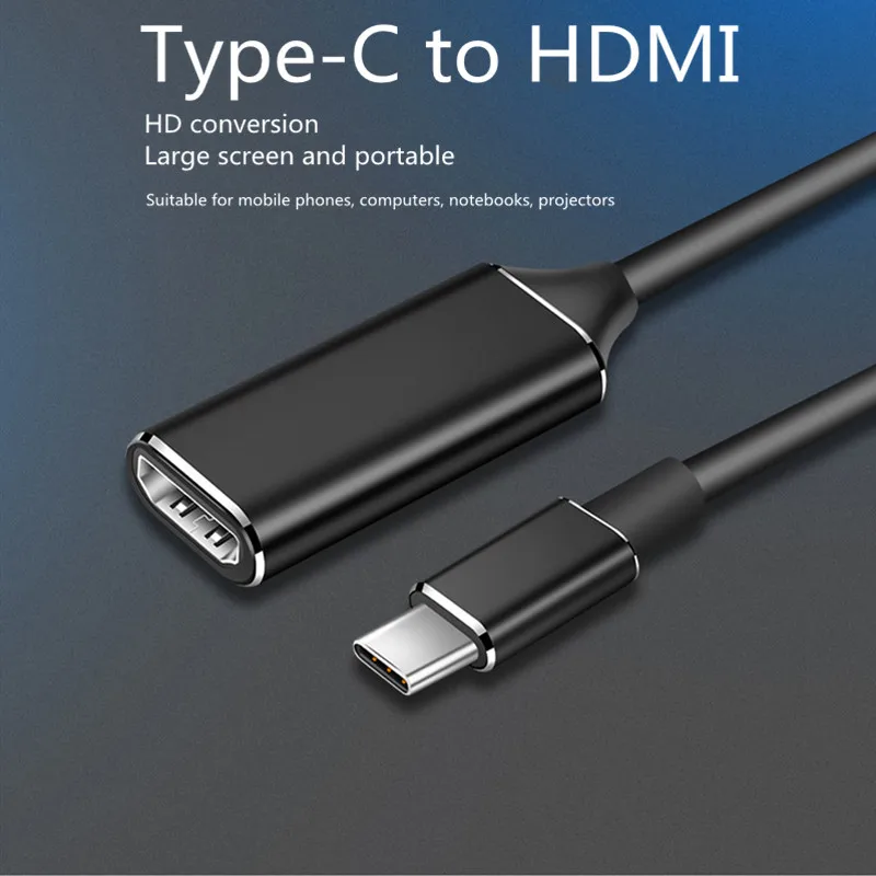 

Type-c To Hdmi HD TV 4K 60HZ usb c USB 3.1 Converter Adapter for PC Laptop Tablet Audio & Video Aux Cable for 2016 MacBook Pro